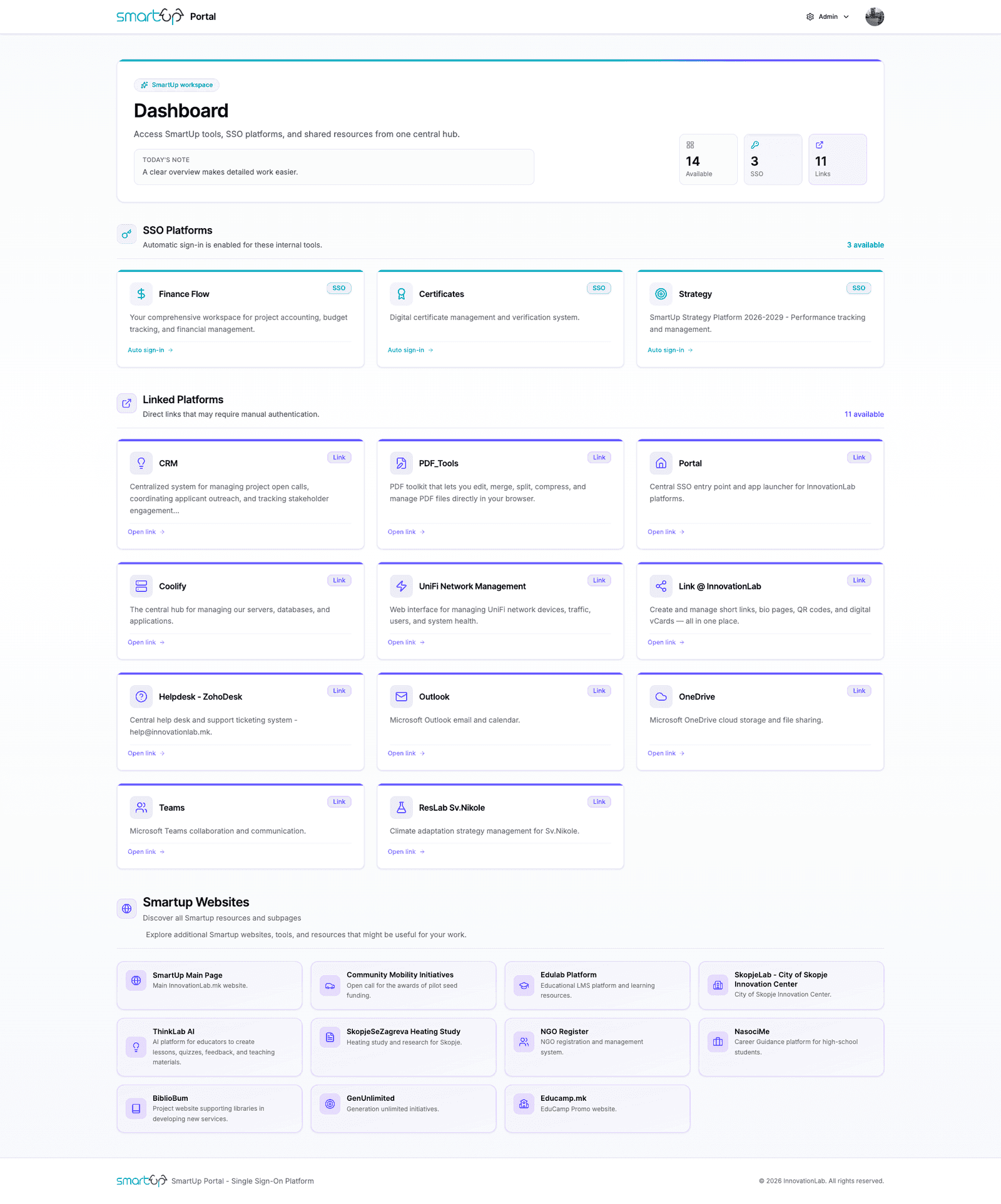 SSO Portal for Internal Tools