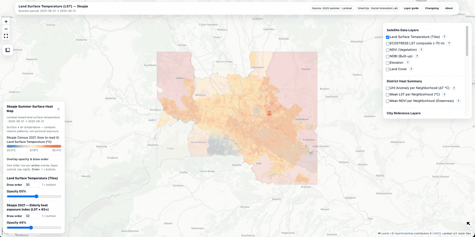Skopje Urban Heat Island Map