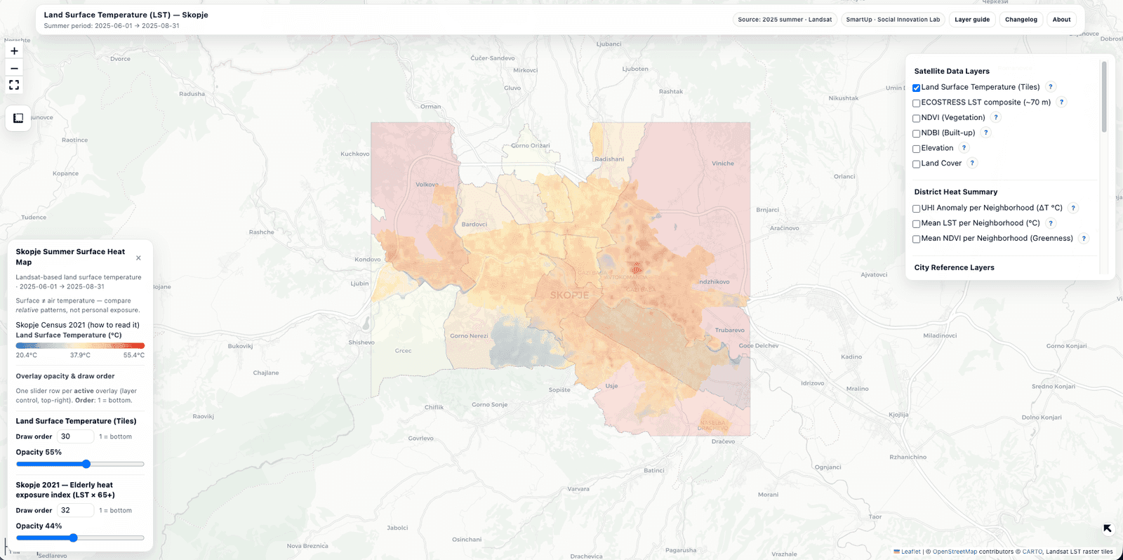 Skopje Urban Heat Island Map — image 1