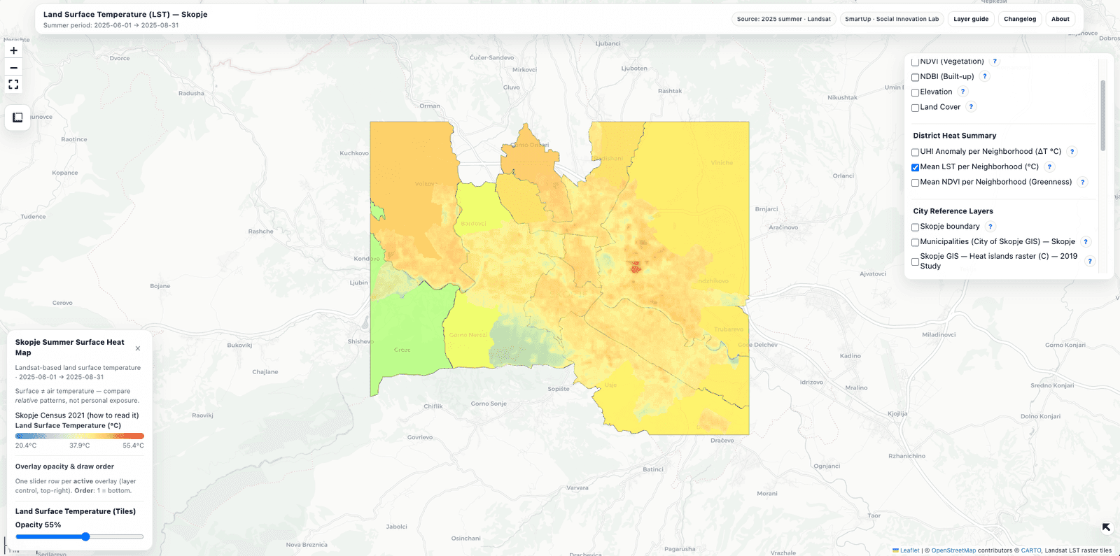 Skopje Urban Heat Island Map — image 2