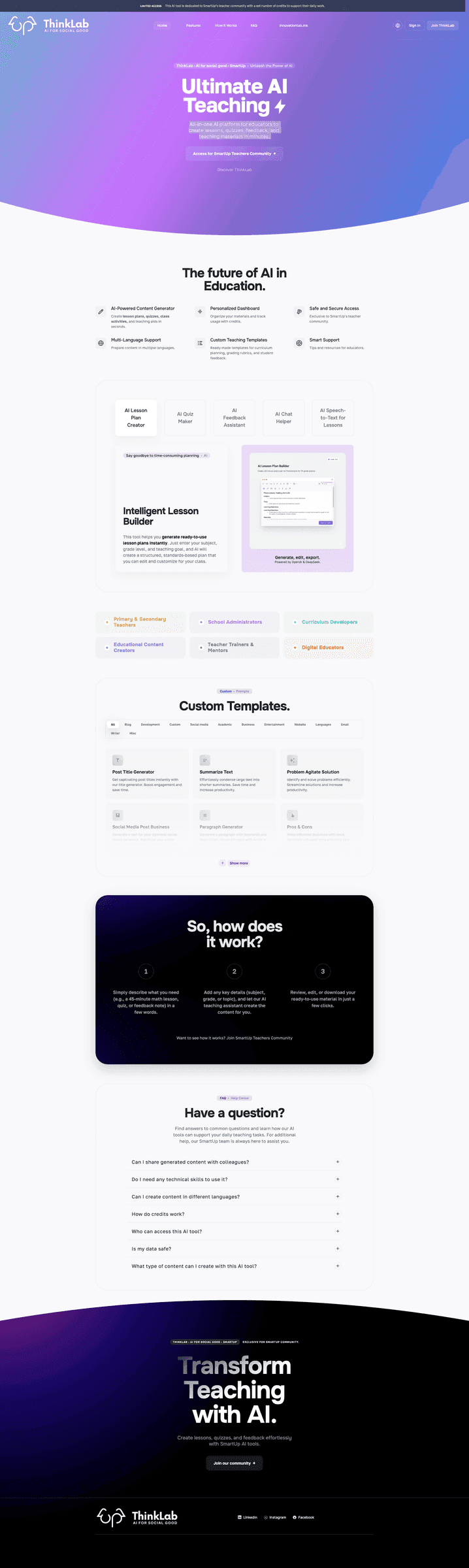 ThinkLab — AI Platform for Educators — image 1